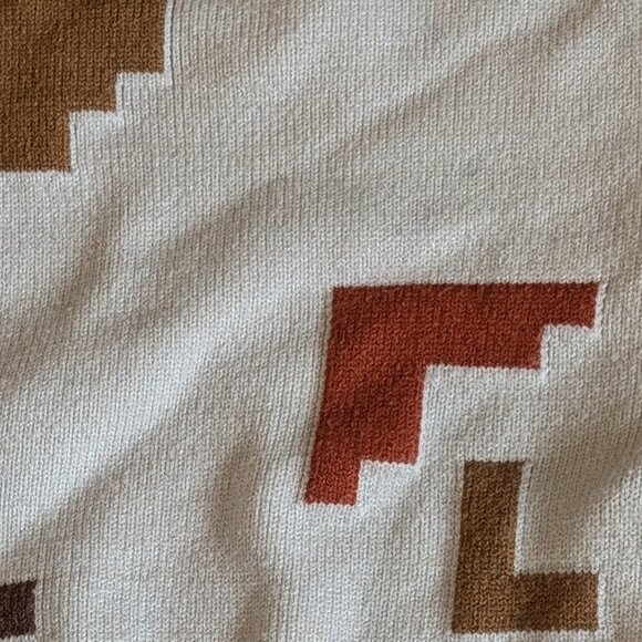 6–9M Zara Geometric Knit Sweater – Cream with Rust & Brown Accents - Picture 2 of 4